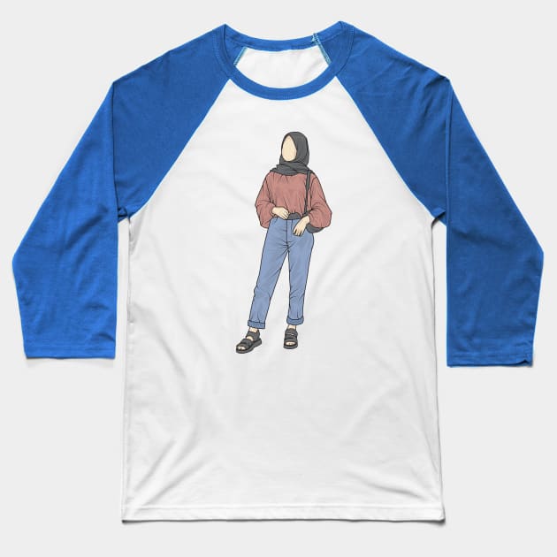 Blue Denim Moon Collection Baseball T-Shirt by crissbahari